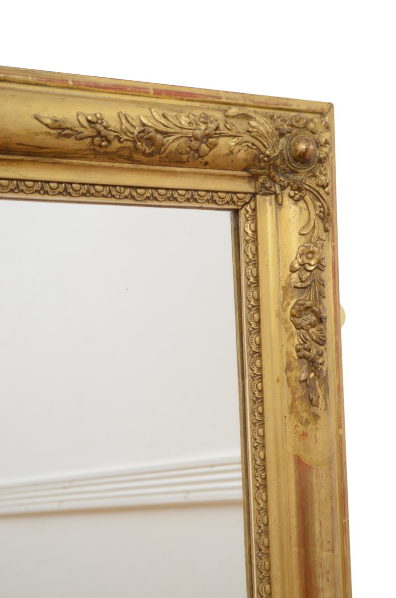 Antique 19th Century Gold Leaf Wall Mirror 94x122cm - Image 8